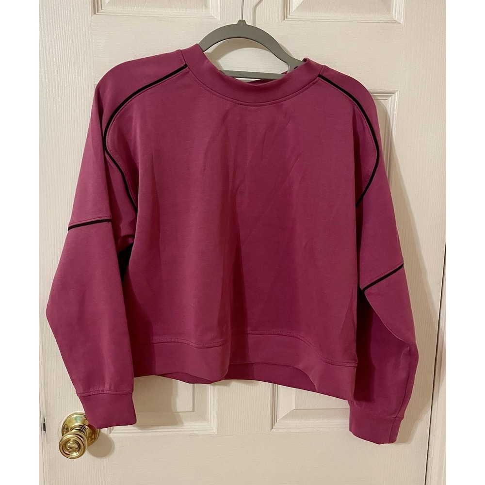 All in Motion Womens Plum M Airy Sleek Pickleball Crewneck Sweatshirt